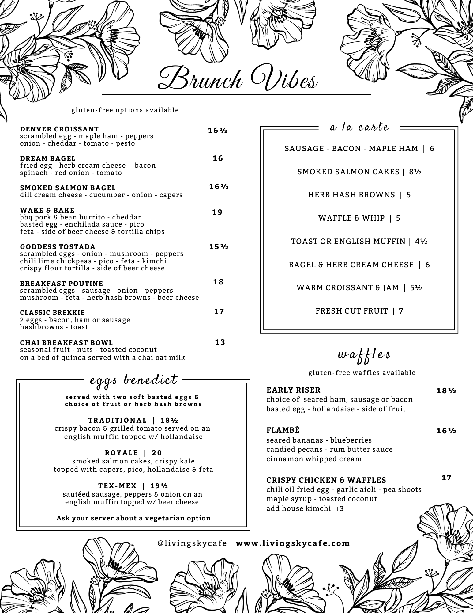 Menu – Living Sky Café